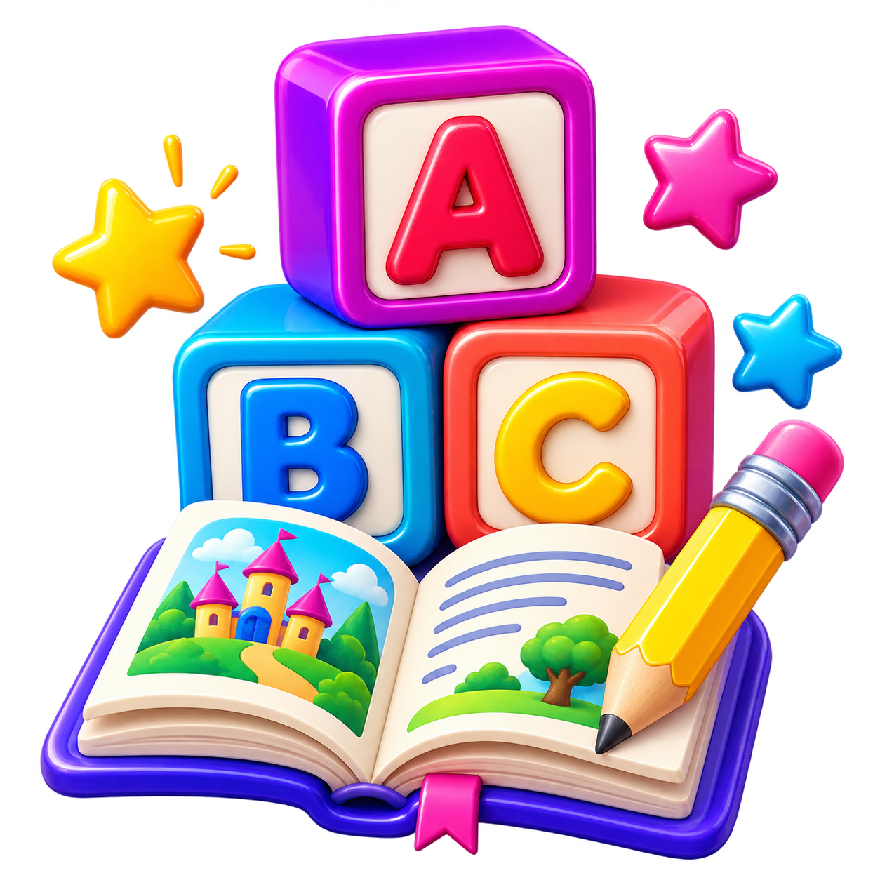 English alphabet and storybook icon